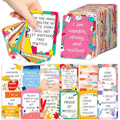 50 Pcs Positive Affirmations Cards, 2.52 * 3.5 Inch Inspirational Motivational Cards for Women, Employees Coworkers, and Kids, Blank Back