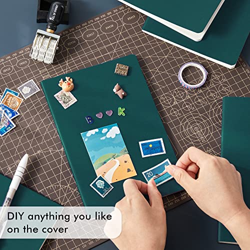 8 Pack Soft Cover Journal Bulk, Feela Notebooks College Ruled for Work, Lined Travel Journal for Women Men, Note Taking Notebook School Supplies Business Writing, 8.2” x 5.5”, A5, Dark Green - color: 8 Dark Green