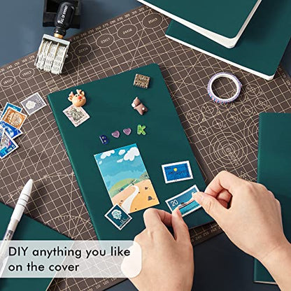 8 Pack Soft Cover Journal Bulk, Feela Notebooks College Ruled for Work, Lined Travel Journal for Women Men, Note Taking Notebook School Supplies Business Writing, 8.2” x 5.5”, A5, Dark Green - color: 8 Dark Green