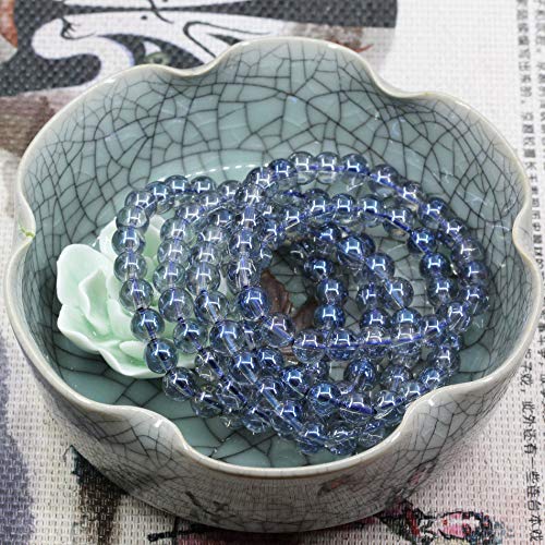 Keleny Gem Semi Precious Gemstones 8mm Natural Stone Round Beads Crystal Stretch Bracelets 7 Inch Unisex - color: 8mm Aqua Blue Clear Quartz