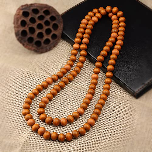 COLORFUL BLING Ethnic Natural Wood Beads Necklace for Men Women Africa Wooden Chain Chunky Strand Necklace Statement Hip Hop Jewelry - color: long