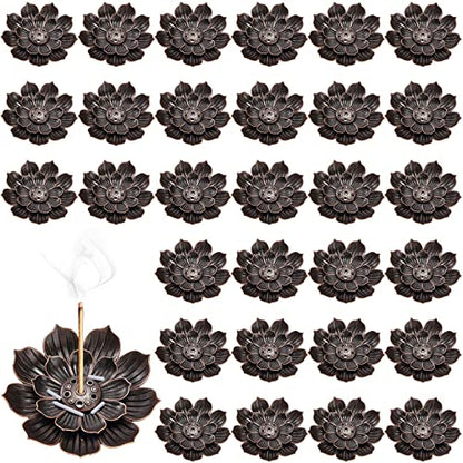 Sumind 30 Pieces Incense Holder Lotus Sticks Incense Burner Cone Burner Ash Catcher for Home Fragrance Decor Yoga SPA Bedroom(Retro)