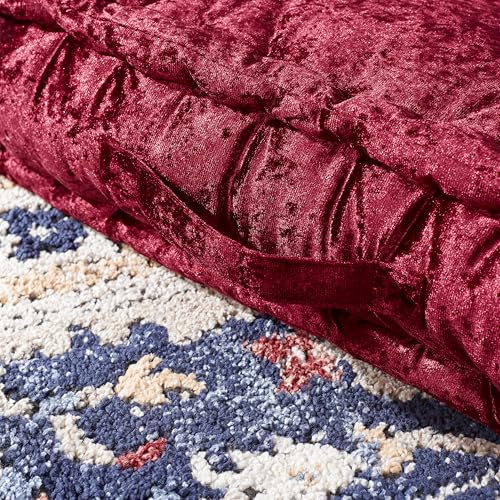 SAFAVIEH Home Collection Belia Burgundy 18-inch Square Floor Pillow with Insert - color: Burgundy, size: 18 x 18-Inch