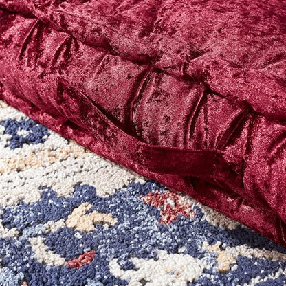 SAFAVIEH Home Collection Belia Burgundy 18-inch Square Floor Pillow with Insert - color: Burgundy, size: 18 x 18-Inch