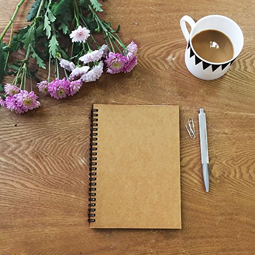 Twinkle Spiral Journal, 3Pack Spiral Notebooks, Thick Blank Paper 120 Pages Sketchbook, Notepad&Daily Planners (Khaki)