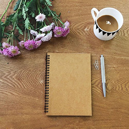 Twinkle Spiral Journal, 3Pack Spiral Notebooks, Thick Blank Paper 120 Pages Sketchbook, Notepad&Daily Planners (Khaki)