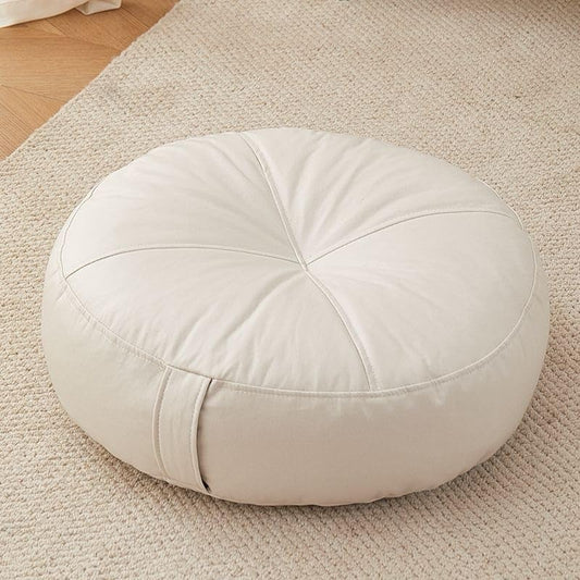Zafu Meditation Cushion Round Floor Pillow 16 Inch Yoga Bolster for Sitting on Floor Linen Cushions Adults Tatami Pouf Living Room Bedroom Balcony Portable Seat Cushion(Beige(Tech Fabric)) - color: Beige(tech Fabric)