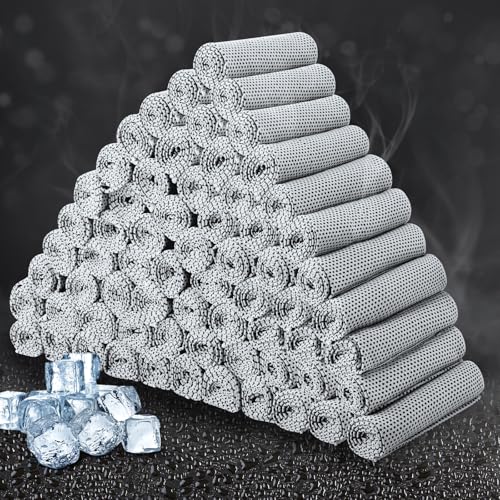 Honoson Cooling Towel Bulk - Neck & Face Cool Chilly Towels Microfiber Breathable Sport Sweat Rag for Gym, Yoga, Travel, Camping, Running, Outdoor - color: Gray, size: 47"x12"
