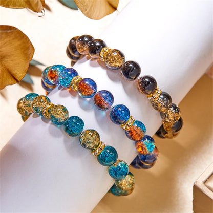 LANG XUAN Beaded Stretch Bracelets for Women Men Healing Crystal Stone Bracelet Bead Adjustable Unisex Gemstones Bracelets 10MM Weave Jewelry Gifts - color: 3pcs Stretch