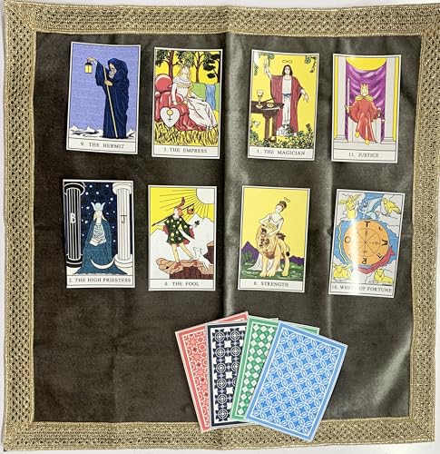 SMMS Spiritual Velvet Table Cloth Altar Tarot Spread (Grey/Silver, Small- 46cm*46cm/ 18inch*18inch) - color: Grey/Silver, size: Small- 46cm*46cm/ 18inch*18inch