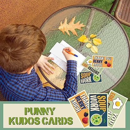Yeaqee 240 Pcs Employee Appreciation Kudos Cards Funny Blank Back Motivational Card Encouragement Thank You Note Recognition Card for Teacher College Affirmation Gift(Funny) - style: Funny
