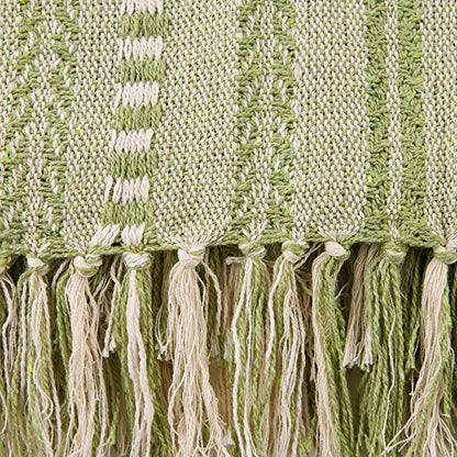 DII Braided Striped Decorative Throw Blanket, 50x60, Antique Green - color: Antique Green