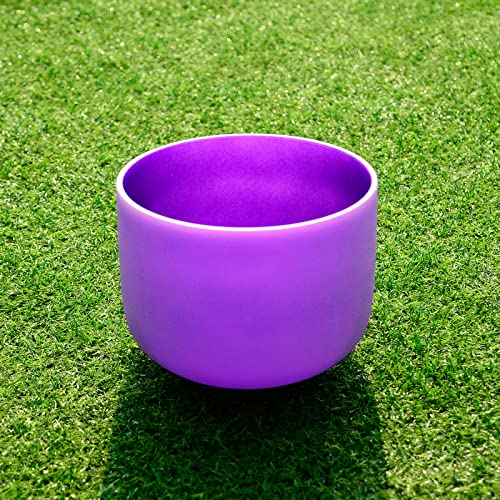 TOPFUND Violet A# Note Crystal Singing Bowl Pineal Chakra 8 inch with Heavy Duty Carrying Case and Suede Mallet - color: Violet A# Note, size: 8 inch