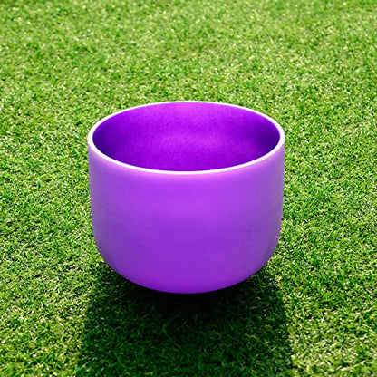TOPFUND Violet A# Note Crystal Singing Bowl Pineal Chakra 8 inch with Heavy Duty Carrying Case and Suede Mallet - color: Violet A# Note, size: 8 inch