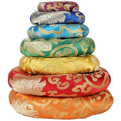 Tibetan Singing Bowl Accessories Silk Ring Cushions Handmade in Nepal Round Cushion for Sound Bowls Meditation Accessories