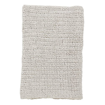 SARO LIFESTYLE TH312.I5060 Darcy Knitted Collection Single Line Cable Knit Cotton Throw Blanket, Ivory, 50" x 60"