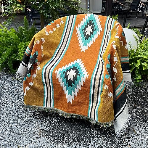 Hopstar Aztec Throw Blanket Navajo Indian Blankets and Throws Boho Western Decor Couch Cover Blanket for Bed Sofa Living Room Beach Travel 51"x63" (Emma) - color: Emma, size: 51"x63"