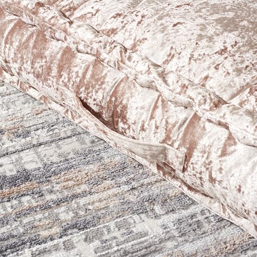 SAFAVIEH Home Collection Belia Champagne 18-inch Square Tufted Floor Pillow with Insert - color: Champagne, size: 18 x 18-Inch