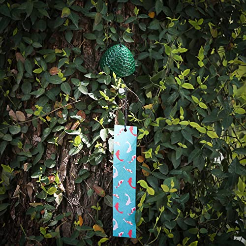 Japanese Wind Chime Cast-Iron Outdoor Ornament for Garden, Patio & Balcony, Hanging Metal Wind-Bell Decoration Gift, Blessing Pendant Windchimes & PVC Wind-Catcher, Big Pine Cone