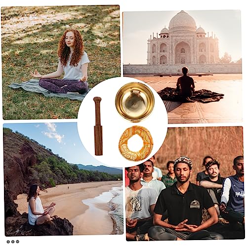 1set Meditation Singing Bowl with Cushion Striker Handmade Nepalese Sound Bowl for Healing Practices for Mindfulness Relaxation
