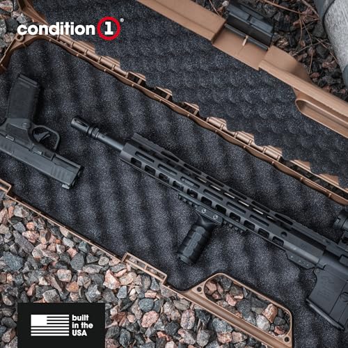 Condition 1 42” Economy Single Gun Carrying Case Model 210 with Foam, Long Storage Case, Fits Scope, Lockable TSA Friendly, Water Resistant, Made in USA, 42.03"x10.50"x3.81"