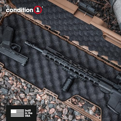 Condition 1 42” Economy Single Gun Carrying Case Model 210 with Foam, Long Storage Case, Fits Scope, Lockable TSA Friendly, Water Resistant, Made in USA, 42.03"x10.50"x3.81"
