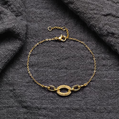 LOYATA Gold Bracelet Gold 14K Gold Filled Dainty Chain Simple Jewelry Gift for Women