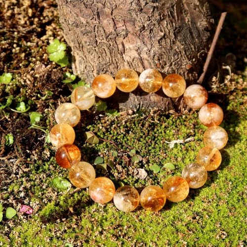 Natural Handmade Healing Chakra Bracelet - color: 10mm-Yellow Tower-FOR 7-8 INCH WRIST