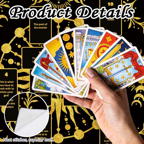 Tarot Altar Cloth Black Tablecloth Sun Lunar Phase Star Print Square Card Table Tablecloth with Velvet Tarot Card Bag for Reading Rituals Crystals Spiritual Divination Witchcraft Supplies - color: Sun Moon Stars