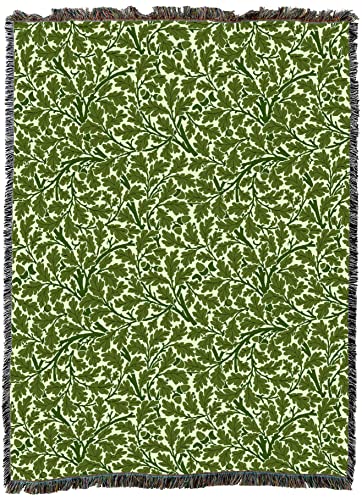 Pure Country Weavers William Morris Oak Tree Green Blanket XL - Arts & Crafts - Gift Tapestry Throw Woven from Cotton - Made in the USA (82x62) - color: Green, size: X-Large
