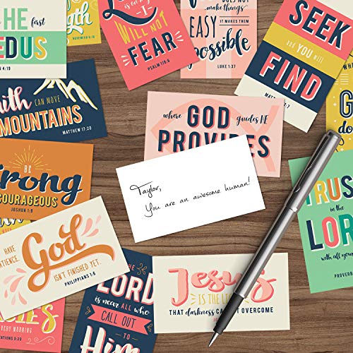 Canopy Street Religious Motivational Quote Cards / 2" x 3.5" Flat Business Card Size / 50 Positivity Cards / 25 Uplifting Christian Designs - color: Religious