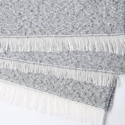 Women Shawl Wrap Poncho Cape Cardigan Open Front Coat Warm Scarf for Spring Fall Winter Cold Weather Days - color: Light Grey