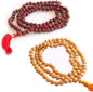 Mala Pack of 2 Rose Wood Mala and Tulsi Mala Beads 108 + 1 | Buddhist Prayer Beads Mala for Jaap and Unique rudraksha mala| knotted prayer beads & Meditation Beads