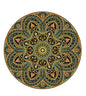 Knsbk Large Round Yoga Mat 4.6'X3.5mm for Exercise Premium Extra Thick, Ultra Comfortable, Non Slip, Meditation Mat - color: green blossom