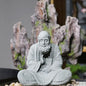 Buddha Statue Ornament Chinese Style Sculpture Garden Decor Sandstone Zen Home