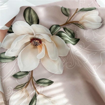 100% Pure Mulberry Silk Scarf 35" Large Square Lightweight Headscarf –Women’s Hair Wraps-With Gift Packed - color: Camellia-pale Pink