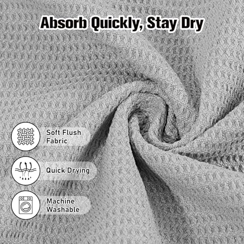 MoKo Hot Yoga Towel, Non-Slip Yoga Mat Towel with Grip Dots, 74.4"×27.3" Yoga Mat Cover for Pilates, Fitness, Meditation, Swimming Pool, Beach, Travel Yoga Mat with Corner Pockets, Gray