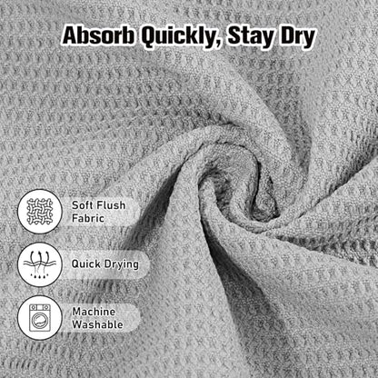 MoKo Hot Yoga Towel, Non-Slip Yoga Mat Towel with Grip Dots, 74.4"×27.3" Yoga Mat Cover for Pilates, Fitness, Meditation, Swimming Pool, Beach, Travel Yoga Mat with Corner Pockets, Gray