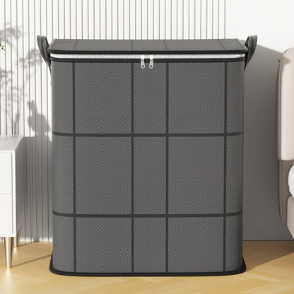 Foldable Wardrobe Storage Bag, Large Capacity Storage Box, Household Double Zipper with Handle Clothing and Quilt Organizer Bag, Suitable for Moving, Travel, Storage Basket