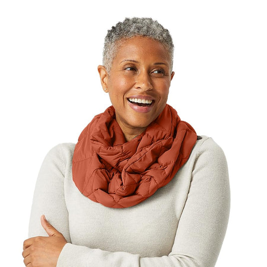PYVOT Weighted Infinity Scarf, 3 lb Sensory Shoulder Wrap for Everyday Comfort - color: Clay
