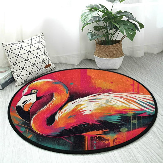 Non-Slip 3ft Round Area Rug Flamingo Mat Soft Washable Perfect for Kitchen Living Room Bedroom Bath - color: Color-10, size: 3' (Round)