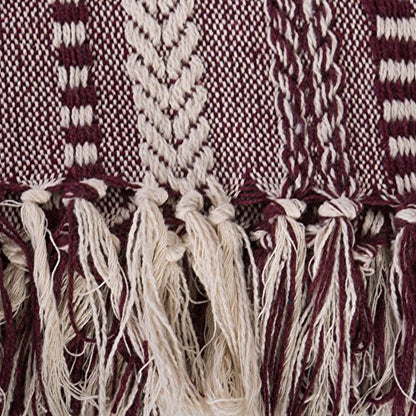 DII Braided Striped Decorative Throw Blanket, 50x60, BlackBerry - color: Blackberry