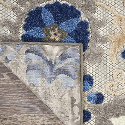 Nourison Home Aloha Natural Blue 2'3" x 8' Area Rug - Easy Clean, Non Shedding, Bed Room, Living Room, Dining Room, Kitchen (8' Runner) - color: Natural Blue, size: 2' x 8' (Runner)