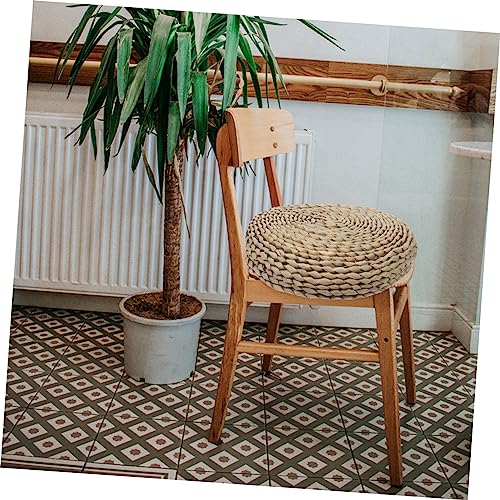 DECHOUS Hand-Made Woven Meditation Mat Cotton Filled Yoga Cushion Japanese Style Decorative Pad for Adults for Meditation Photography Props and Home Decor