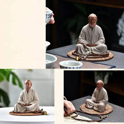 Desktop Decoration Zen Purple Sand Buddha Ornaments Home Living Room Tea Room Ceramic Handicrafts Handmade Desktop Decor for Office