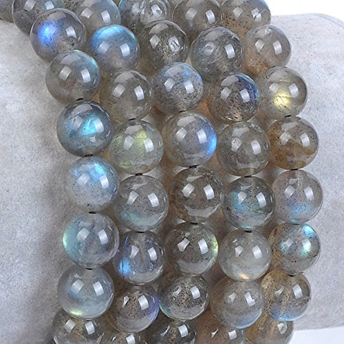MASSIVE BEADS Natural Healing Power Gemstone Crystal Beads Unisex Adjustable Macrame Bracelets - color: Labradorite, size: 6mm