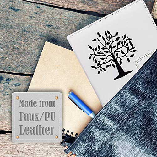 The Amazing Office Tree of Life Journal – Refillable 5x8 Writing Notebook with 200 Lined Pages, Magnetic Clasp | Personal Diary, Cute Journal for Women and Men, Ideal Gift or Daily Planner - color: White