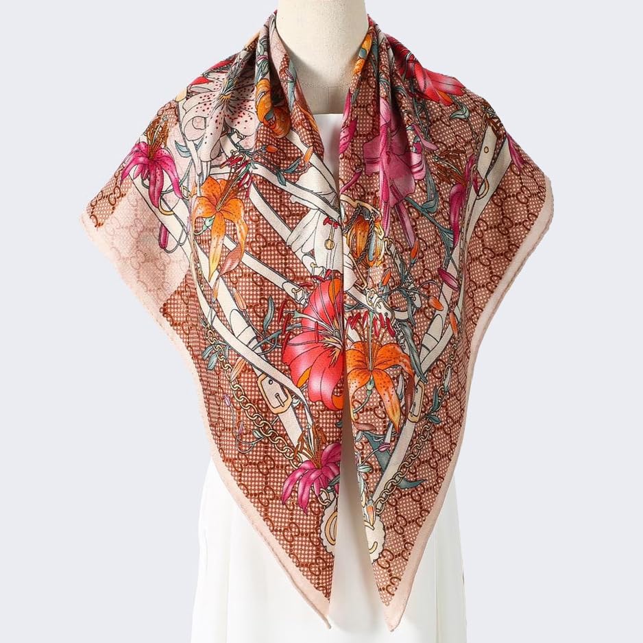 Cashmere-soft Mercerized wool Shawl Pashmina Lightweight Travel Wrap & Evening Scarf |Office |Wedding - color: 13 Tea Brown