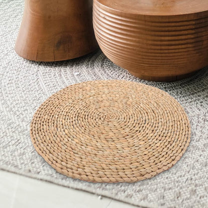 Lurrose Meditation Cushion: Round Floor Cushion - Woven Boho Floor Pillow for Yoga Zen Home Decor