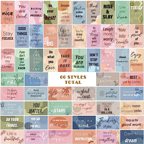 Jinei 300 Inspirational Affirmation Cards Bulk Daily Positive Motivational Gifts Cards Small Mini Encouragement Quotes for Women Coworker Team(Bohemian) - style: Bohemian